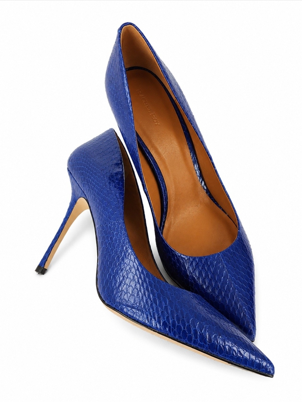 Rachel Roy Cobalt Blue Snakeskin Pointed Toe Stiletto Pumps Size 11M NWB - Picture 5 of 7